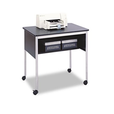 Safco 1876BL Mobile Machine Stand with Drop Leaves, 36w x 18d x 26-3/4h, Black