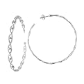 Sterling Silver Large Hoop Earrings - Silver