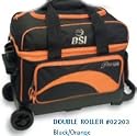 BSI Black 2 Ball Roller Bowling Bag Black/orange