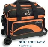 BSI Black 2 Ball Roller Bowling Bag Black/orange