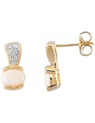 Opal & Diamond Earrings