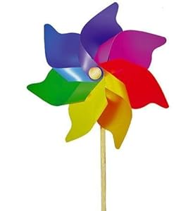 Extra Large Multi-coloured Rainbow Garden Windmill 110cm: Amazon.co.uk 