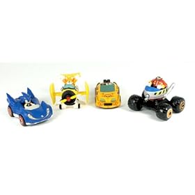  Sonic Sega AllStars Racing Set of 4 Racer Vehicles with 1.5 Inch Figures