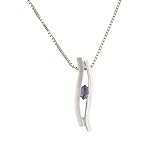 Sterling Silver Ladies Marquise Amethyst Pendant & 16/18 Curb Chain