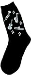 Soft and Comfortable Music Notes Trouser Socks in Your Choice of Black or White by Foot Traffic
