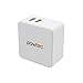 Pawtec Dual 2-Port Foldable Compact USB Travel Wall Charger 5V 4.2A / 21W Apple & Android Smart Circuit Optimized For iPhone, iPad, Galaxy, Smartphones, & Tablets with Storage Sleeve for iPhone 6s 6 / 6s 6 Plus / SE / iPad Pro / iPad Mini, iPod, LG, Samsung Galaxy S7 / Note 6 / Note 5, Power Banks (White)