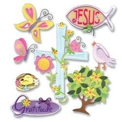 Boutique Themed Ornate Stickers: Gratitude
