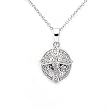 Sterling Silver CZ Necklaces - Cross - Chain: 17"/ Height: 19mm