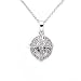 Sterling Silver CZ Necklaces - Cross - Chain: 17"/ Height: 19mm