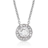 1.00 Carat CZ Solitaire Necklace In Sterling Silver
