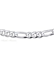 Sterling Silver 6mm Wide Figaro Chain Anklet Necklace Bracelet