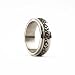 Stainless Steel Men's Polished with Flame Brushed Spin Band Ring
