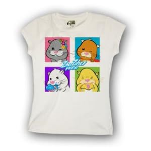 Zhu Zhu Pets Character Grid White Youth Girls T-Shirt Tee