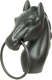 Abetta Horsehead Hitchin Post - Black - 9 Tall
