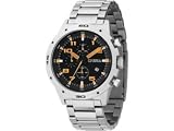 Image of Fossil Black Dial Luminous Orange Chronograph Bracelet Watch