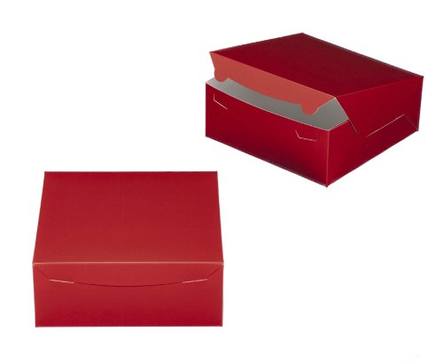 Dress My Cupcake Cupcake Box with Lid and Holder for 6 Standard Cupcakes, Red/White, Set of 100