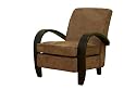 Baxton Studio Luca Brown Microfiber Club Chair