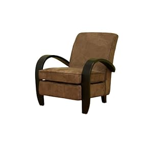 Baxton Studio Luca Brown Microfiber Club Chair