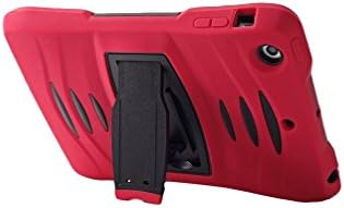 MGM Hybrid Heavy Duty Hard Plastic/soft Silicone Case with Stand for Apple Ipad Mini 2, 3 Plus Bonus Stylus Pen and Screen Protector -Light(red)