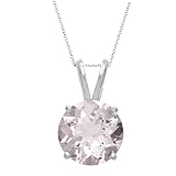 14k White or Yellow Gold 8mm Round Morganite Pendant