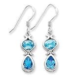 Sterling Silver Blue Topaz Dangle Earrings