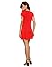 Romwe Women's Short Sleeve Shirt Casual Swing Dress Light Red S