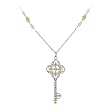 Sterling SilverYellow-Diamond Key Pendant Necklace