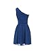 Grace Lee One Shoulder Chiffon Ruffled Short Prom Bridesmaid Dresses