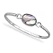 Oval Abalone Shell Inlay Sterling Silver Bangle title=