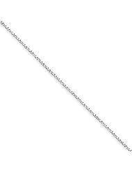 14k White Gold 18in 1mm Twisted Box Necklace Chain. Metal Wt- 2.33g