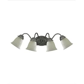 4 Light Bath Bar - Texas Bat Silver Finish : GL764-CM Glass Sold Separately by Savoy House