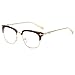 Shiratori Classic Vintage Retro Half Frame Horn Rimmed Clubmaster Optics 50mm Clear Lens Glasses Brown