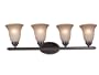Kenroy Home 80444COCO San Souci Four-Light Vanity Light with 6-Inch Amber Scavo Glass Shades