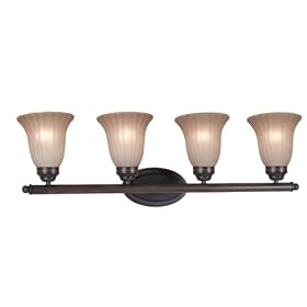 Kenroy Home 80444COCO San Souci Four-Light Vanity Light with 6-Inch Amber Scavo Glass... by Kenroy Home