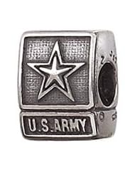 Genuine Zable (TM) Product. 925 Sterling Silver US Army Charm. 100% Satisfaction Guaranteed.