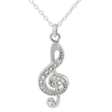 Tressa Sterling Silver CZ Music Symbol Necklace