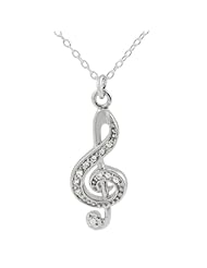 Tressa Sterling Silver CZ Music Symbol Necklace
