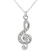 Sterling Silver CZ Music Symbol Necklace