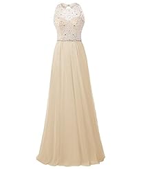 Scoop Neck Chiffon Beaded Evening Dress/Homecoming Dress/Bridesmaid Dress/Prom Dress/Wedding Party Dress 