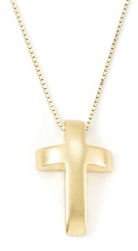 14k Yellow Gold Domed Cross Pendant by Bob Siemon, 18