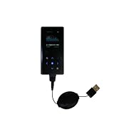 Retractable USB Cable for the Samsung Yepp YP-K5 4GB with Power Hot Sync and Charge capabilities - Gomadic Brand w/ TipExchange Technology