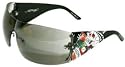 ED HARDY EHS 008 EHS008 BRAD BLACK PLASTIC SHIELD CRYSTAL SUNGLASSES SHADES