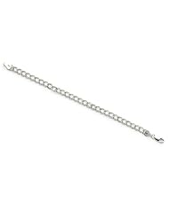 Amore LaVita (tm) Sterling Silver 6mm Double Link Charm Bracelet 7 inches (6.0mm)