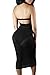 Pink Queen Women's Sexy Cut Out Strappy Caged Club Midi Skirt Black Dress