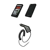 Motorola Droid X MB810 - Premium Black Soft Silicone Gel Skin Cover Case + Rapid Car Charger for Motorola Droid X MB810