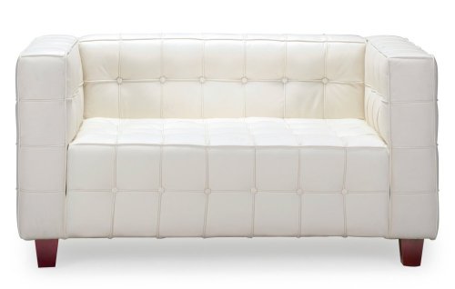 ZUO Button Love Seat, White