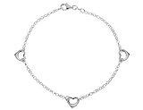 Open Heart Anklet in Sterling Silver .925
