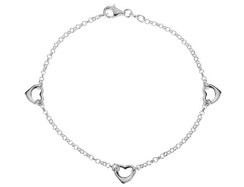 Open Heart Anklet in Sterling Silver .925