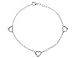 Jewelry : Open Heart Anklet in Sterling Silver .925