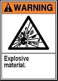 WARNING EXPLOSIVE MATERIAL (W/GRAPHIC) 14 x 10 Plastic Sign